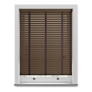 Auburn Wood Brown Wooden Blinds 50mm With Tapes