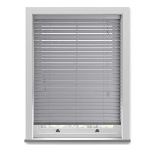 Fog Steel Grey Wooden Blinds 50mm