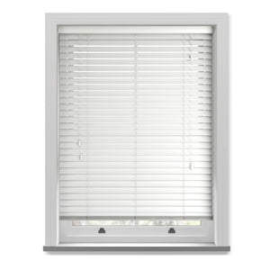 Pearl White Faux Wooden Blinds 50mm